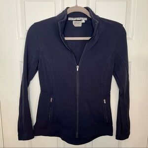 ATHLETA zip up navy blue jacket XS